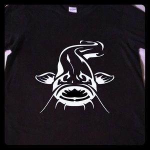 Handcrafted vinyl print fish head